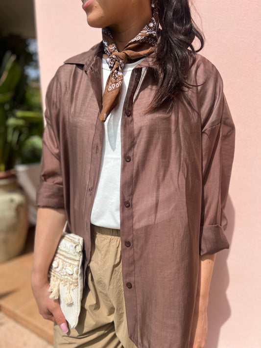 Blusa Mussola Tabacco